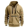 thumbnail image 4 of YLSDY Mens Fishing Hoodies Pullover Drawstring Casual Sweatshirts Zipper Kangaroo Pocket Fashion Crewneck Sweatshirt Khaki M, 4 of 4