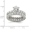 thumbnail image 3 of Sterling Silver Rhodium-Plated Cz 2 Piece Wedding Set Ring (Size 8) Made In China qr1333-8, 3 of 5
