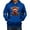 Blue, variant on Men's Floral Cattle Print Hoodie Autumn Winter Warm Lined Sweatshirt Casual Long Sleeve Pullover Top for Streetwear