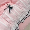 thumbnail image 3 of Juego de fundas de edredón IHOUSTRIY Pink Ruffle Queen con corbatín, 3 unidades, 3 of 6