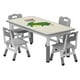 thumbnail image 2 of Juego de Mesa Infantil de Altura Ajustable y 4 Sillas: Diseño de Graffiti, Tapetes de Goma Antideslizantes, Incluye 12 Bolígrafos de Acuarela, Versátil para Actividades de Lectura, 2 of 8