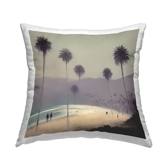 Stupell Industries Tranquil Beach Day Decorative Printed Throw Pillow Design by Noah Bay.
