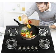 Fetcoi, 30Gas Cooktop 5 Burners Gas Stove Cooktop Tempered Glass Cooktop Gas Hob For Kitchen