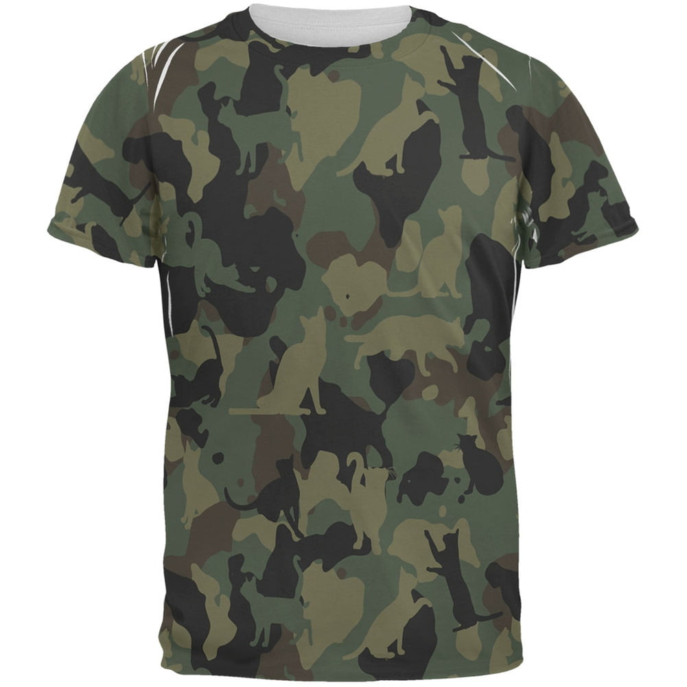 Cat Camo Catmouflage All Over Adult T-Shirt - Walmart.com