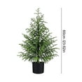 thumbnail image 3 of Artificial Norfolk Pine Tree - Faux Christmas Tree Potted Green for Front Porch Christmas Indoor Outdoor Decor for Entryway, Living Room, Office, Apartment(2PC), 3 of 6