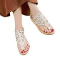 thumbnail image 3 of OAVQHLG3B Women's Sandals on Bohemian Shoes Female Summer Flat Casual Roman Shoes Pearl Hollow Beach Sandals, 3 of 5