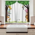 thumbnail image 2 of Ambesonne Cartoon Kitchen Curtains, Trees Friendly Jungle, 55"x39", Multicolor, 2 of 3