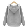 thumbnail image 5 of XIAOCHA Womens Hoodies Side Zippers Long Sleeve Solid Color Hooded Sweatshirt Loose Fit Trendy Drawstring Sport Hoodeie Top Streetwear Grey, 5 of 5