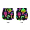 thumbnail image 5 of Lsque Bright Mushrooms Printed Women's Running Shorts with Liner Pockets,Elastic Quick Dry Workout Athletic Gym Yoga Shorts,Womens High Waist Shorts-Medium, 5 of 9