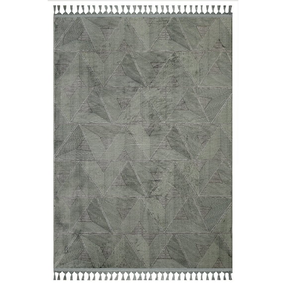 Priyansh Geometric Grey Bamboo Area Rugs for Living Room Washable Rugs Boho Moroccan Area Rug Soft Neutral Geometric Bohemian Distressed Indoor Rug for Bedroom Dining Room Office Nonslip Rug