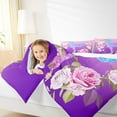 thumbnail image 4 of Manfei Ballet Dancer Slihouette King Size Comforter Sets,Chic Flower Floral Bedding Comforter Set,Pink Purple Bedding Set For Girls Kids,Ultra Soft Home Decor,3-Piece, 4 of 8