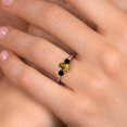 thumbnail image 4 of Gem Stone King 10K Two Tone Gold Mango Mystic Topaz and Black Diamond Engagement Ring for Women | 1.54 Cttw | Oval 7X5MM | Gemstone November Birthstone | Size 5, 4 of 6