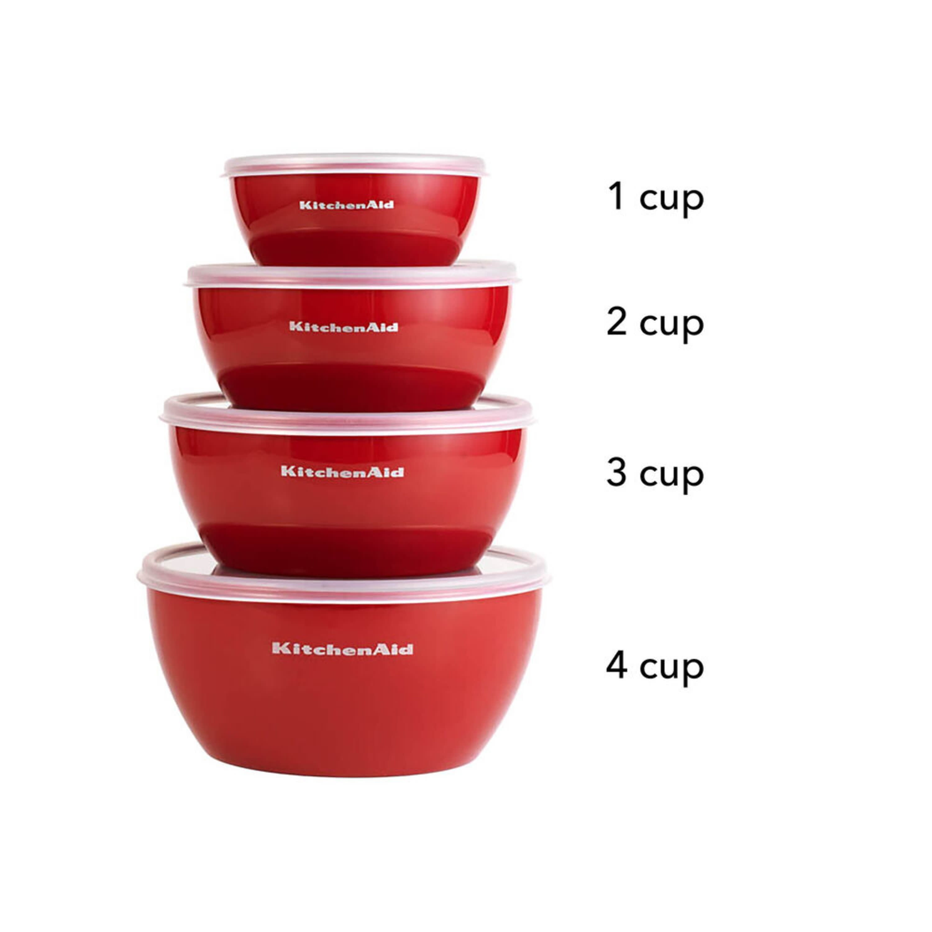 KitchenAid Classic 3 Pieces Mixing Bowls, Empire Red & Reviews