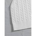 thumbnail image 4 of Hotian Women Cable Knit Sweater Vest V Neck Pullover White L, 4 of 6