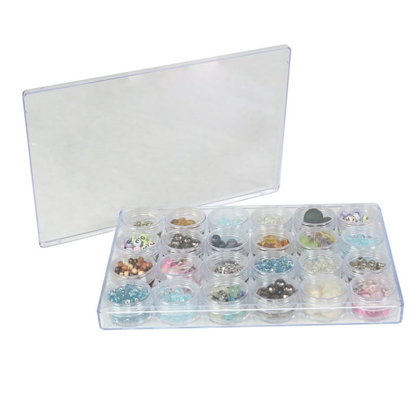 Everything Mary Plastic Bead Case with Removable Jars & Lids Walmart