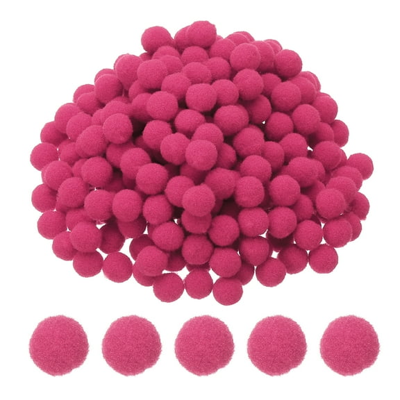 0.4inch Pom Poms for Crafts, 500pcs Pompoms for Crafts Puff Balls Bulk Fuzzy Balls for Hats Christmas Art DIY, Hot Pink