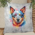 thumbnail image 3 of Watercolor Drip Australian Cattle Dog Pop Art Colorful Portrait Artwork Quilt Blanket Heeler Lover Gifts Cozy Comforter Throw Blanket - 01009, 3 of 5