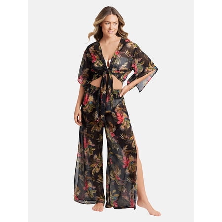 Sofia by Sofia Vergara Women's and Women's Plus Batwing Crop Top Cover up