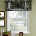 thumbnail image 4 of 2 Pack Valances for Windows, 3D Optical Illusion Window Valances for Living Room/Bedroom/Bathroom, Visual Trap Looks Like Holes Teal Grey Light Filtering Kitchen Curtain Valance 60"W x18" L, 4 of 9