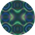 thumbnail image 1 of Ahgly Company Machine Washable Indoor Round Transitional Dark Cyan Green Area Rugs, 3' Round, 1 of 7