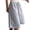 Gray women's elastic waist shorts with pockets a1, variant on Cagogo Women's Elastic Waist Shorts with Pockets Casual Solid Loose Shorts for Party Summer Beach Lounge Travel Trousers, Black L