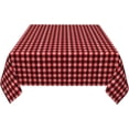 thumbnail image 4 of Square Tablecloth 52 x 52 Inch, Watercolor Red Black Gingham Plaid Square Tablecloths Water Resistant Spill Proof Tablecloths Kitchen Tablecloths for Dining, Party, Buffet, Wedding, 4 of 8