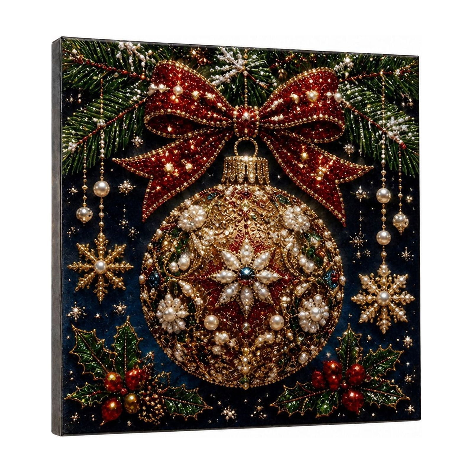 Christmas Pearl Rhinestone Craft Kit Art Craft for Adults Beginners Home Decor,I