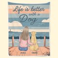 thumbnail image 2 of Life Is Better With A Wagging Tail - Dog Personalized Custom Blanket - Gift For, 2 of 6