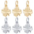 thumbnail image 6 of 6Pcs Four Leaf Clover Charms 18K Gold Plated Brass Good Luck Pendant Cubic Zirconia St. Patrick's Day Shamrock Charm, 6 of 9