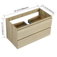 thumbnail image 6 of Noble House 36" Floating Bathroom Vanity Cabinet, Modern Wood Grain, Soft-Close Drawer, Excluded Sink, Light Oak, 6 of 8
