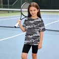 thumbnail image 3 of Vornjynx Girls Short Sleeve Tee Comfort Soft Camouflage Print Round Neck Trendy Summer Casual T-Shirt Gray Size 5, 3 of 10