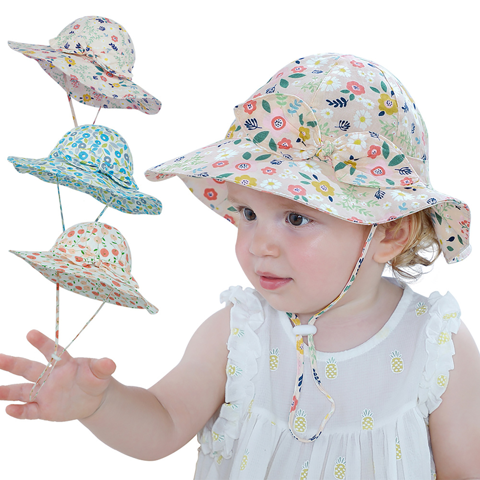 Cheers.US Baby Girl Sun Hat Kids Summer Outdoor Baby Boy Hats Infant
