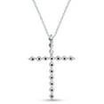 thumbnail image 2 of AFFY Champagne Natural Diamond Cross Pendant Necklace In 10k White Gold (1 Carat), 2 of 4