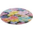 thumbnail image 4 of Floral Colorful Flower Washable Round Rug -Circle Area Rugs for Nursery Bedroom, Vintage Non Slip Non Shedding Low Pile Carpet for Living Room Coffee Table Entryway, 4 of 6