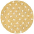 thumbnail image 2 of Unique Loom Whimsy Kids Collection Area Rug - Stars (3' 3" Round Soft Yellow/Ivory), 2 of 9