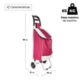 thumbnail image 2 of Carrito Plegable Multifuncional Queen Sense Ideal Para Mandado Supermercado Con Bolsa De Lona Color Vino, 2 of 6