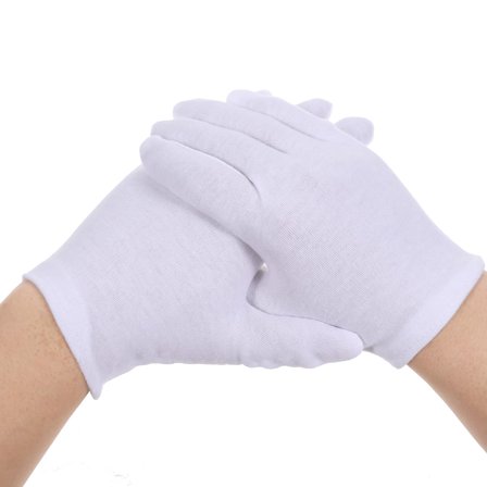 24Pcs White Cotton Gloves for Eczema Dry Hands Sleeping, Moisturizing Gloves Overnight Premium White Glove for for Men Women Handling Jewelry Film Work Photo Inspection
