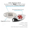 thumbnail image 2 of MyIDDr - Pre-Engraved Organ Donor Medical Alert Bracelet, Stainless Steel, Free Wallet Card Included - USA Seller, 2 of 6