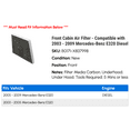 thumbnail image 2 of Front Cabin Air Filter - Compatible with 2003 - 2009 Mercedes-Benz E320 Diesel 2004 2005 2006 2007 2008, 2 of 2