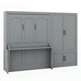thumbnail image 6 of Runforrrs Queen Murphy Bed Wall Bed with Closet,Gray, 6 of 13