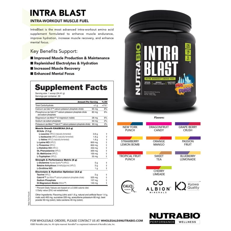 イントラブラスト　nutrabio eaa NutraBio Intra Blast BCAA EAA Electrolyte and Hydration