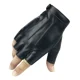 thumbnail image 1 of Negro 1 Par De Cuero De La Pu Guantes De Medio Dedo Hombres, 1 of 8