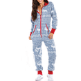 thumbnail image 1 of Combinaisons à capuche Anime pour femmes et hommes, grenouillères cosplay de Noël imprimées avec fermeture éclair, pyjamas une pièce pour adultes, vêtements de détente pour filles, 1 of 4