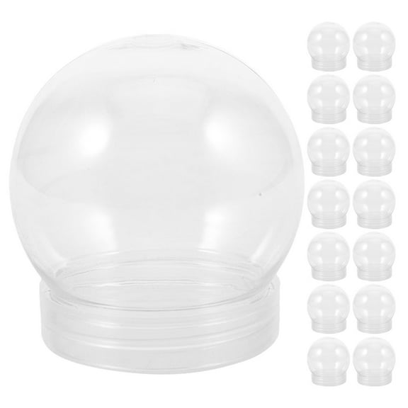 HEMOTON 15pcs Snow Globes for Adults Clear Plastic Water Globe DIY Craft Replacement Parts