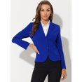 thumbnail image 2 of AllegK ChaqueDe Traje De ChaqueElástiCon Cuello De SolaPaOficiDe Trabajo PaMujer Azul Real XL, 2 of 5