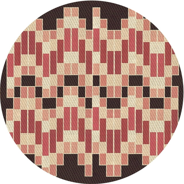 Ahgly Company Tapis Rond Lavable en Machine Intérieur Transitionnel Brun Sucre Brun, 4 Pieds Rond