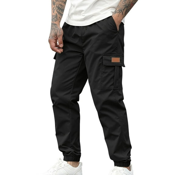 Kixjoy Tactical Pants for Men Waterproof Ripstop Workout Cargo Pants Breathable Quick Dry Relaxed Fit Work Pant Men Construction Outdoor Pant with Pockets, Black 3XL