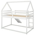 thumbnail image 4 of Bellemave  Twin Bunk Bed with Slide, Wood Floor Bunk Bed Twin Over Twin, House Bunk Bed Frame for Bedroom (White), 4 of 9