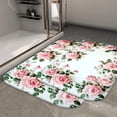 thumbnail image 2 of 1pc Pink Roses Border Absorbent Non-Slip Bathroom Thickened Flannel Rug Decor,Soft,Quick Drying,Suitable For Indoor/outdoor Use,Bathrooms,Bedrooms,Kitchens,Terrace,Laundry Rooms,16"x24", 2 of 9