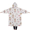 thumbnail image 2 of Oversized Wearable Blanket Hoodie,Ballet Princess Heart Pattern Sherpa Blanket Hoodie with Super Pockets,Super Warm Fuzzy Pullover for Women & Men, 2 of 6